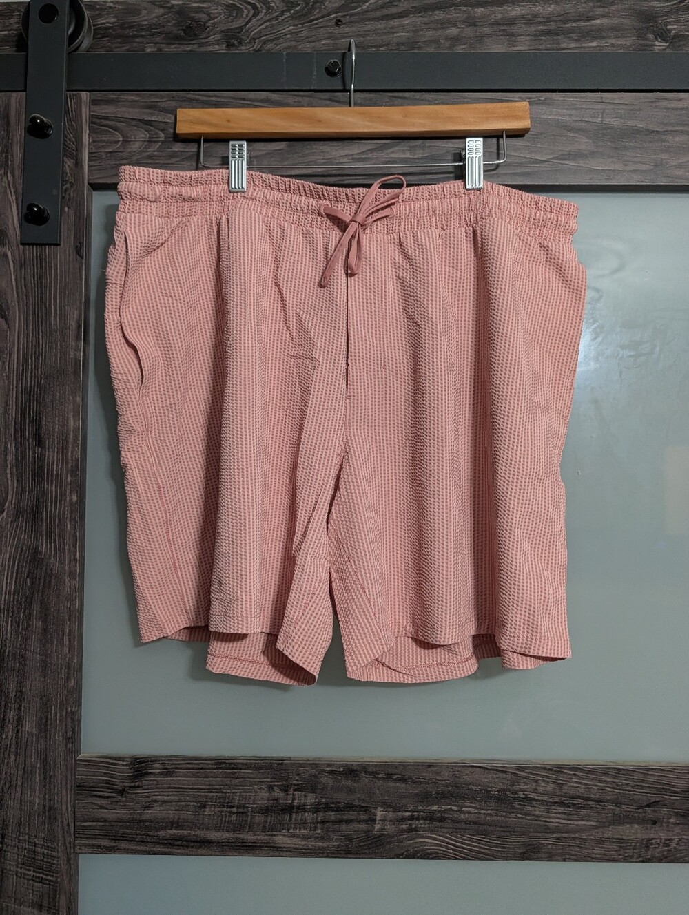 Lululemon Textured Swim Short 7"Linerless Pink Stripe
